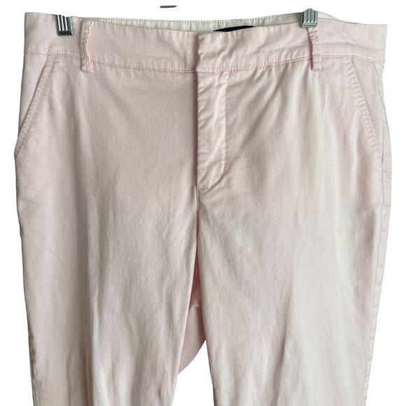 Saks Fifth Avenue Womens 5th Ave Ankle Pants Size 8 Pink Cotton Blend - Picture 2 of 6